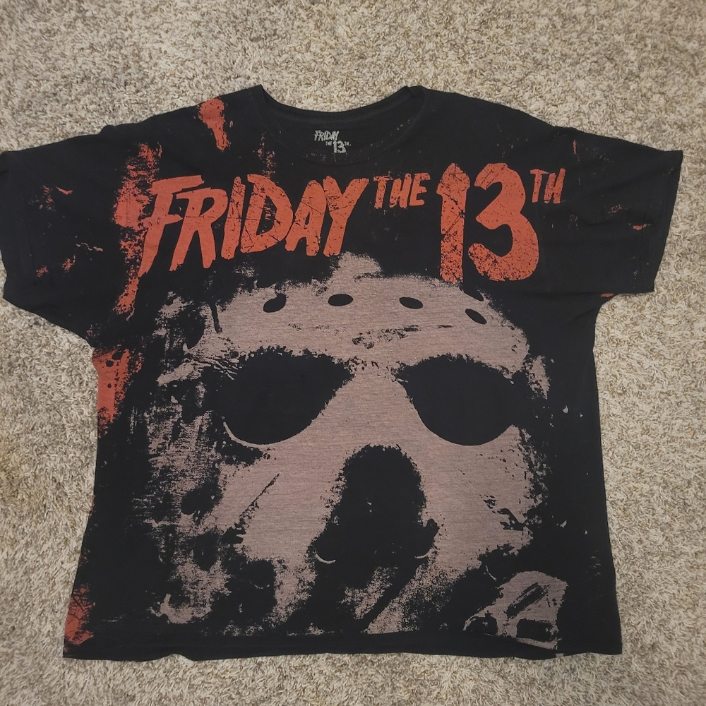 Hot Topic Black and Red Friday the 13th Tee